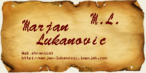 Marjan Lukanović vizit kartica